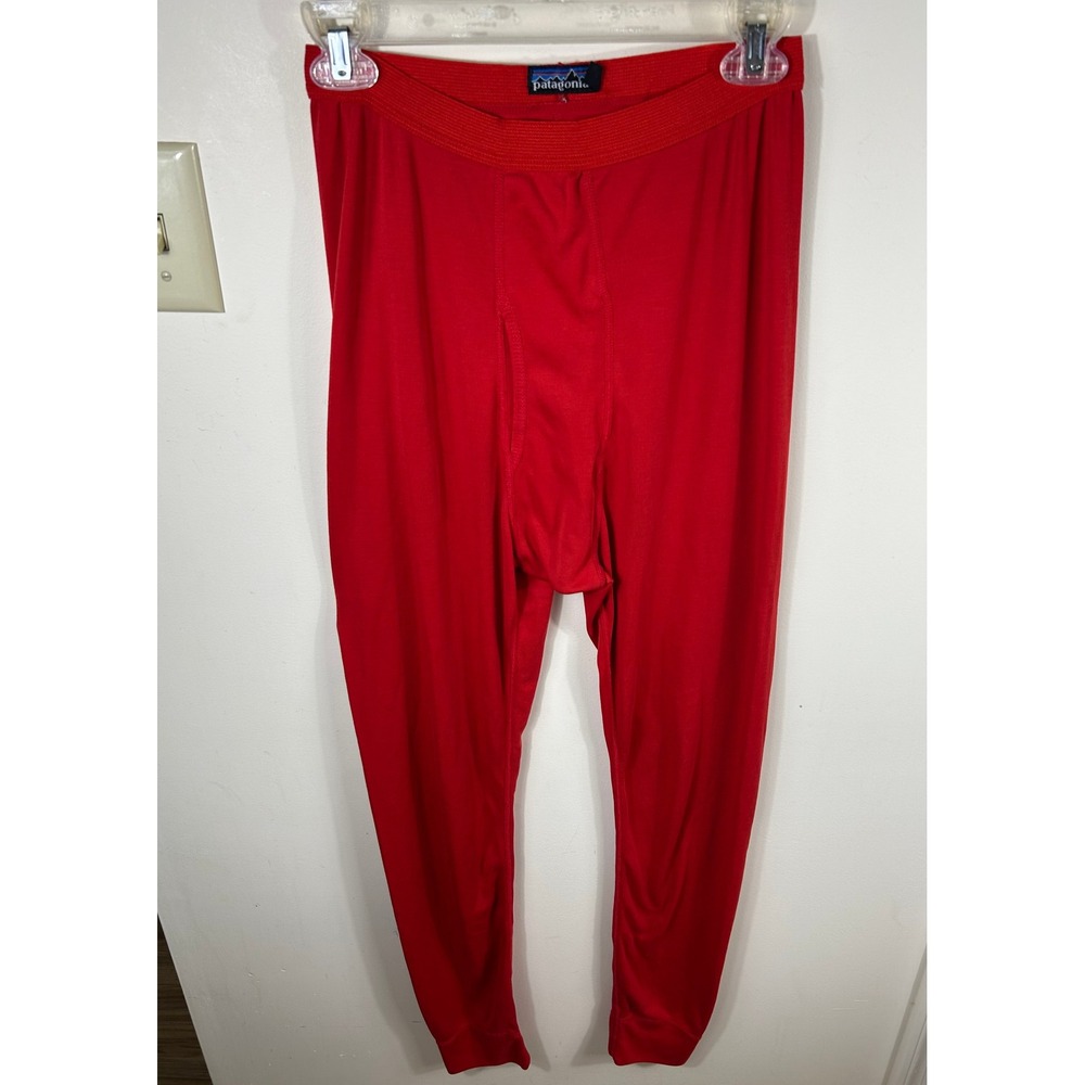 VTG Patagonia Capilene Base Layer Pants Men M Red Thermal Long Johns USA GORP‎
